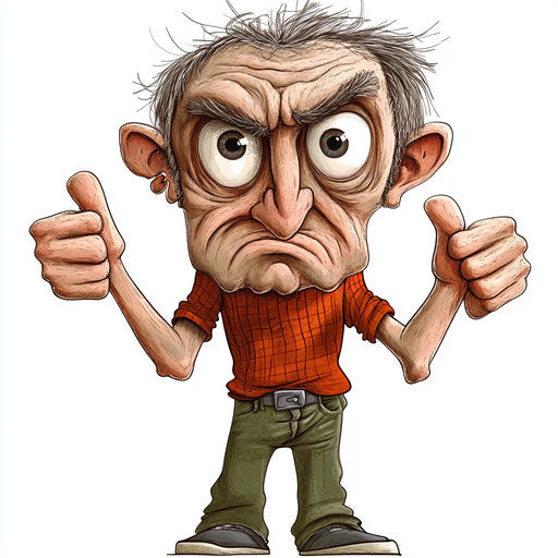 Editable Adult Caricature Clipart for Custom Designs