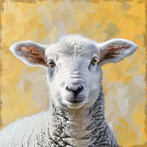 Realistic lamb illustration on colorful background