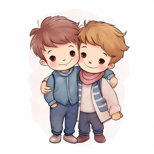 Sibling in Pastel Colors Art style