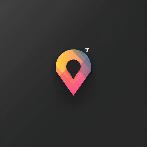 Modern geometric map pin logo with empty space for text