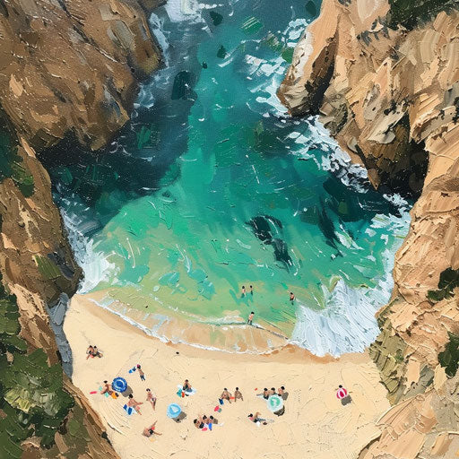 Aerial view of a secluded cove