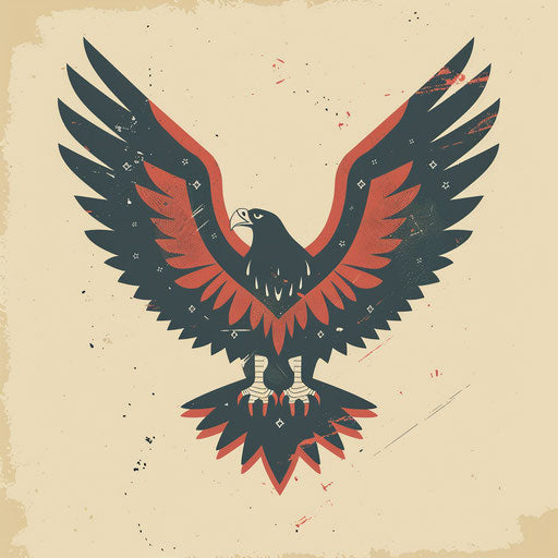 Retro eagle logo with vintage typography and muted color scheme