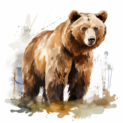 Brown bear in the style of oil painting