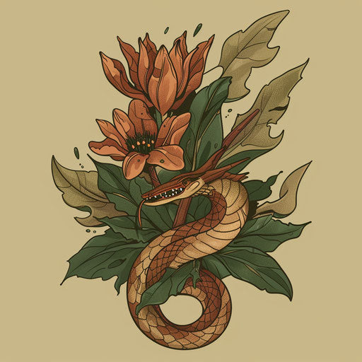 Rustic tattoo sketch of a venomous plant