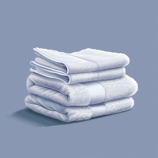 Towel clipart with flat random background in photo realistic style, glossy finish and sharp outlines