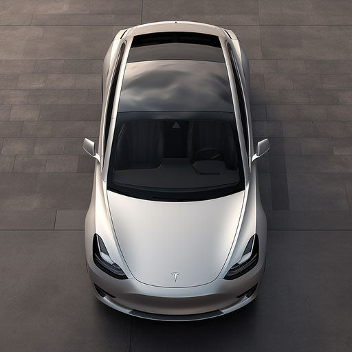 Top view of the Tesla model 3