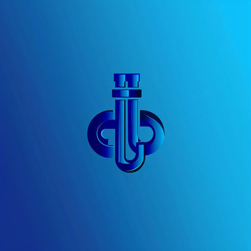 Sleek plumbing logo with clean lines on blue gradient background