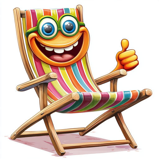 Captivating Beach Chair Caricature Clipart for Social Media