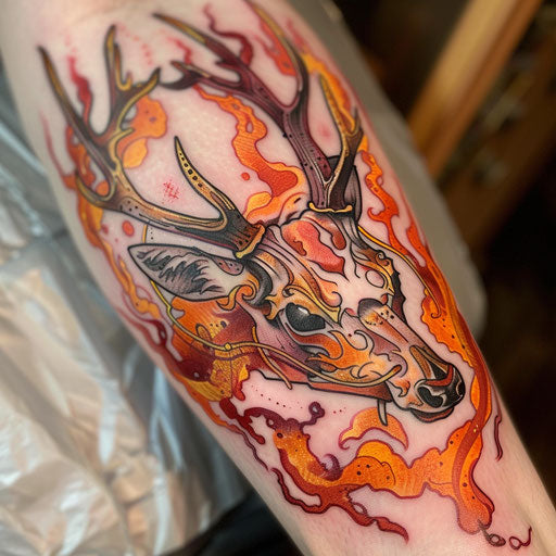 Deer Skull Tattoo Vector Art