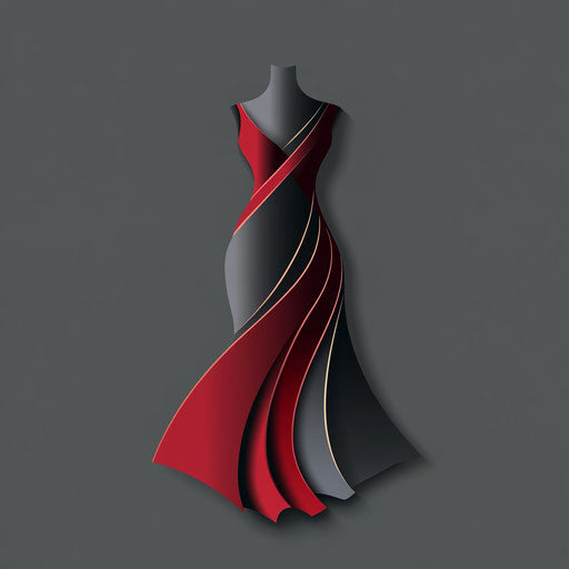 Creative modern clothing logo with stylized dress form and gradient