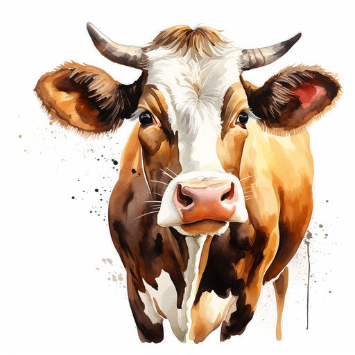 Cow illustration in the style of an oil painting