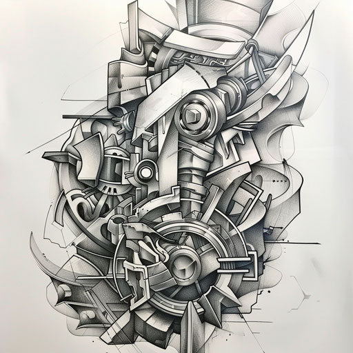 Mechanical chaos in monochrome gray