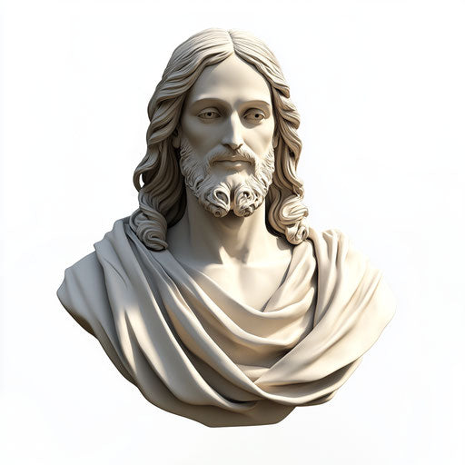 3D Jesus on flat white background, isolated clipart