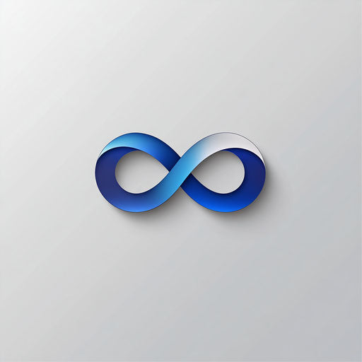Simple creative logo with stylized infinity loop and modern typography