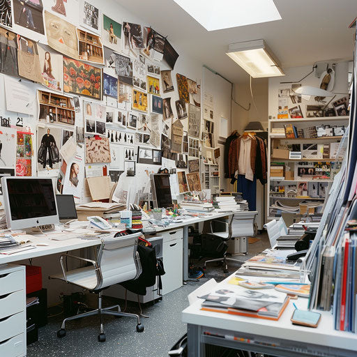 Busy fashion magazine office