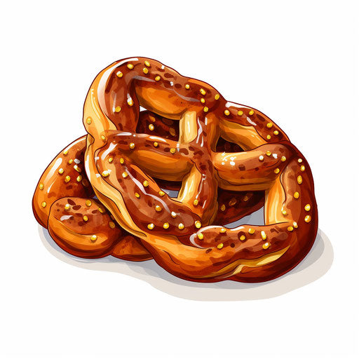 Pretzel clipart in the style of Chiaroscuro Art