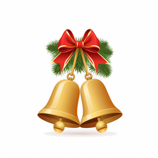 Christmas bells clipart in Minimalist style on white background