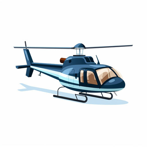 Minimalist style helicopter clipart, on white background