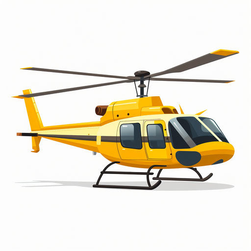 Minimalist style helicopter clipart on white background