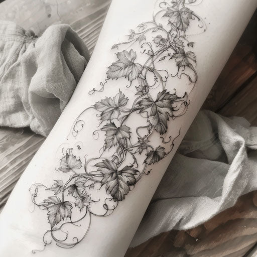 Vine tattoo in pencil sketch style