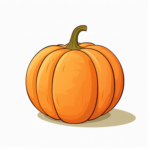 Minimalist pumpkin clipart, on white background