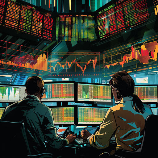 Financial team analyzing live stock market feeds