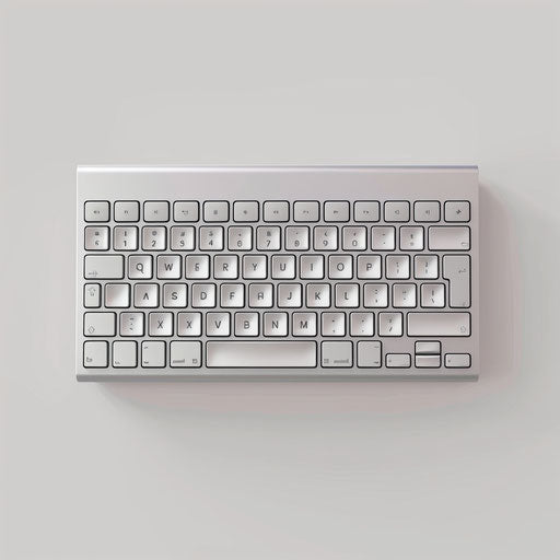Realistic style clipart keyboard on white flat background