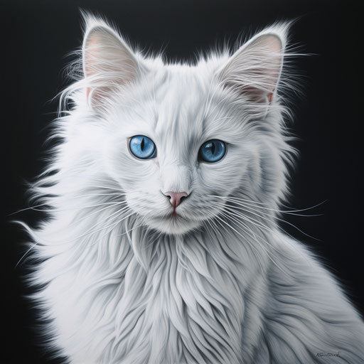 White cat drawing