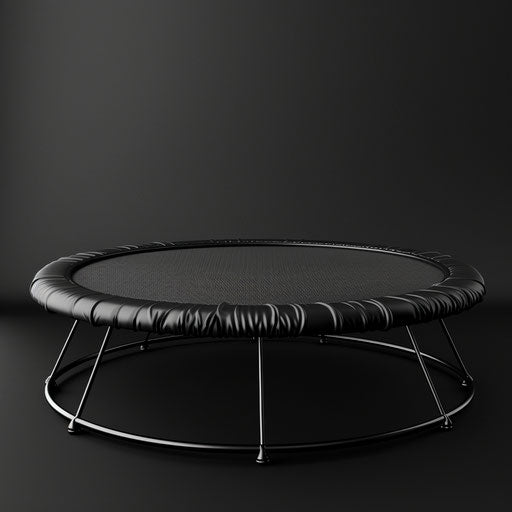 Trampoline illustration in realistic style on dark charcoal background