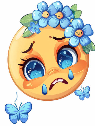 Sadness and expressiveness in a cute emoji