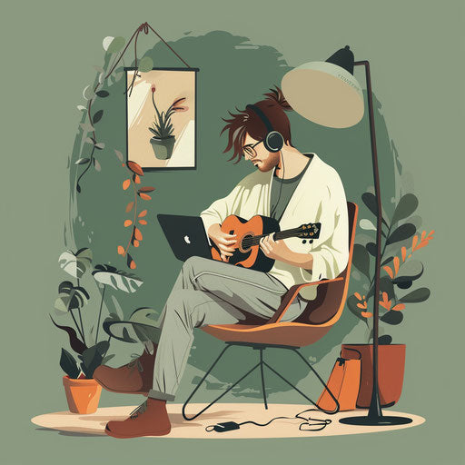 Realistic hobbies clipart with muted olive background