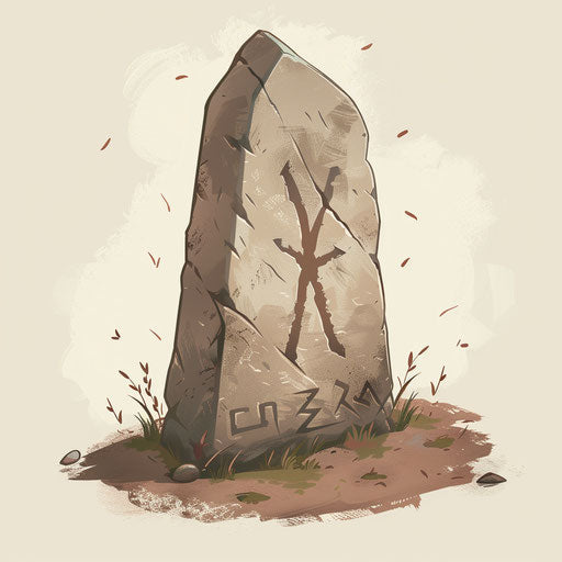 Enigmatic tattoo sketch of an ancient rune stone