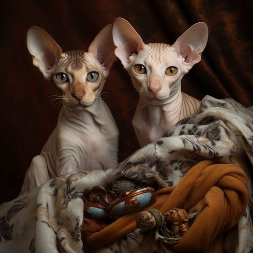 Two cornish rex cats