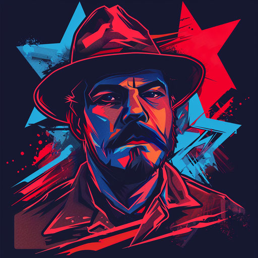 Artistic flat tattoo sketch of a Russian mafia star