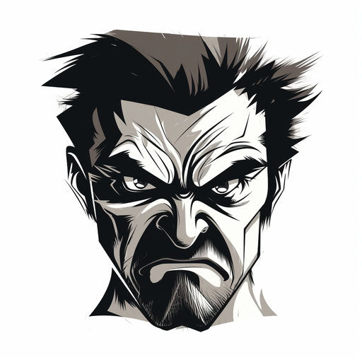 Frustrated face in the style of Chiaroscuro Art