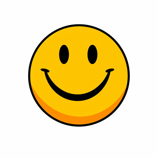 Minimalist style smiley face clipart on white background