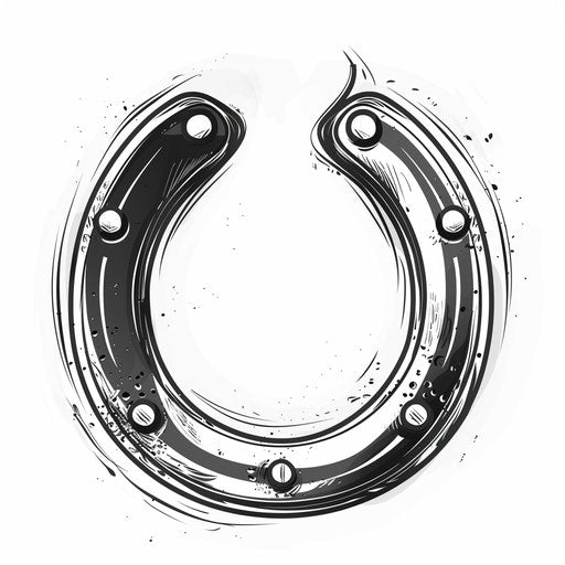 Minimalistic and clean horseshoe tattoo sketch