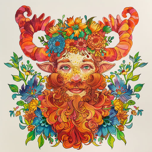 Playful tattoo sketch of Baldur with mischievous grin