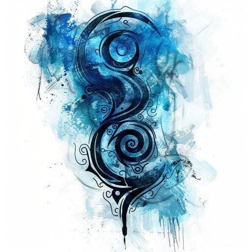 Impressionistic tattoo sketch of a hakuna matata symbol with loose expressive paintwork