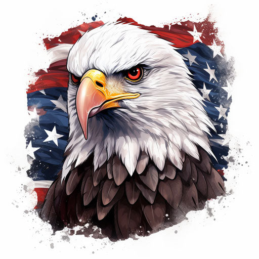 Eagle with flag colors, classic tattoo style, 32k uhd artwork