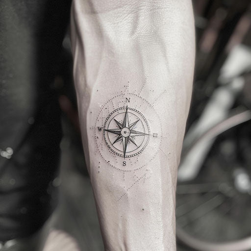 Compass rose tattoo concept symbolizing direction and journey