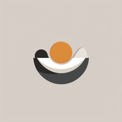 Modern food logo with sleek design on soft grey background