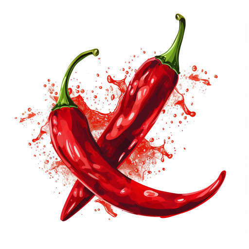 Chili peppers illustration in the chiaroscuro art style