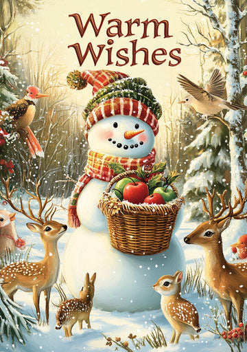 Warm wishes in the snowy forest