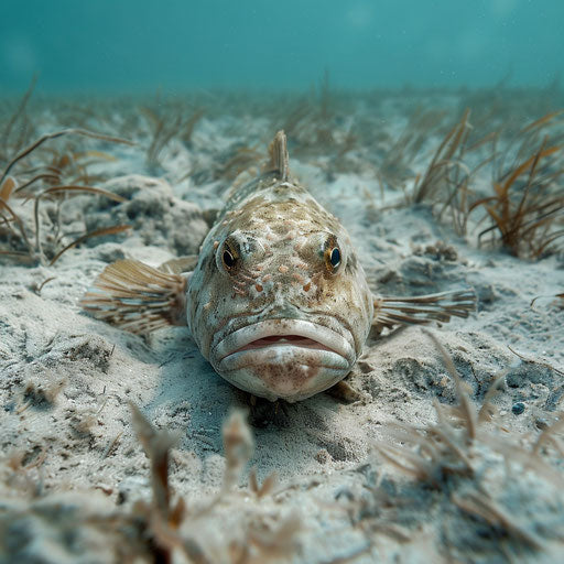 A fish camouflaged against the ocean floor