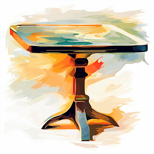 Table clipart in the Impressionistic Art style