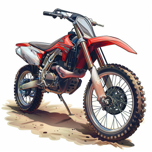 Realistic dirt bike illustration on white background