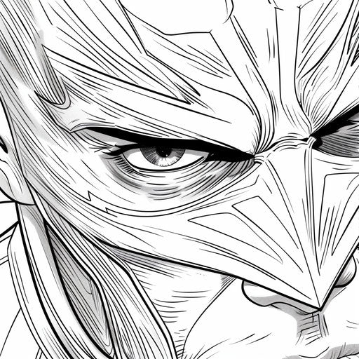 Close-up of a superhero with determined eyes