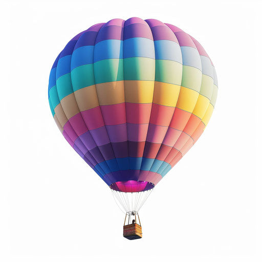 Realistic balloon clipart on white background with bright colors