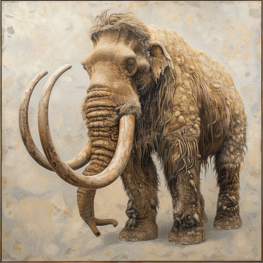 Woolly mammoth with detailed textures and natural light